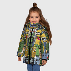 Куртка зимняя для девочки Семья монстров в деле, цвет: 3D-светло-серый — фото 2