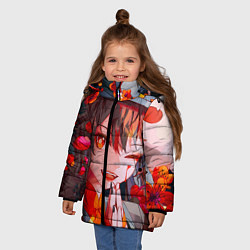 Куртка зимняя для девочки Ху тао ухмыляется тебе genshin impact, цвет: 3D-красный — фото 2