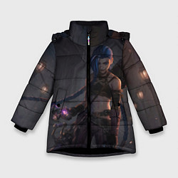 Куртка зимняя для девочки Дерзкая Джинкс, цвет: 3D-черный