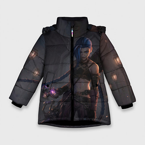 Зимняя куртка для девочки Дерзкая Джинкс / 3D-Черный – фото 1