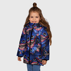 Куртка зимняя для девочки Huggy Wuggy: Pattern Face, цвет: 3D-светло-серый — фото 2