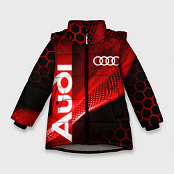Зимняя куртка для девочки AUDI АУДИ SPORT СПОРТ RED AND BLACK