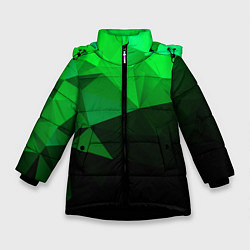 Зимняя куртка для девочки Изумрудный Зеленый Геометрия