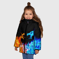 Куртка зимняя для девочки FIRE DRAGONS ОГНЕННЫЕ ДРАКОНЫ, цвет: 3D-светло-серый — фото 2
