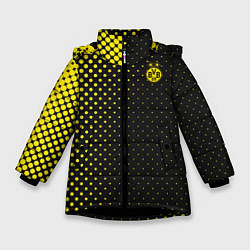 Куртка зимняя для девочки Borussia gradient theme, цвет: 3D-черный