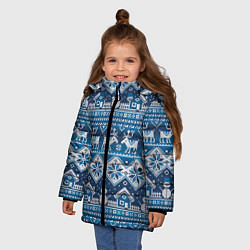 Куртка зимняя для девочки Christmas Pattern, цвет: 3D-черный — фото 2