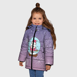 Куртка зимняя для девочки Happy New Year 2022 Сat 3, цвет: 3D-светло-серый — фото 2