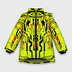 Куртка зимняя для девочки Cyberpunk 2077 YELLOW, цвет: 3D-светло-серый