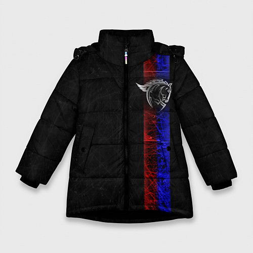 Зимняя куртка для девочки ЦСКА Москва black theme / 3D-Черный – фото 1