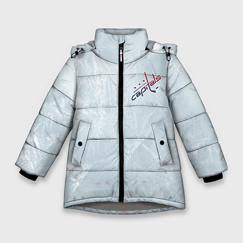 Зимняя куртка для девочки Washington Capitals Grey Ice theme / 3D-Светло-серый – фото 1