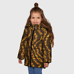 Куртка зимняя для девочки Шкура тигра леопарда гибрид, цвет: 3D-светло-серый — фото 2