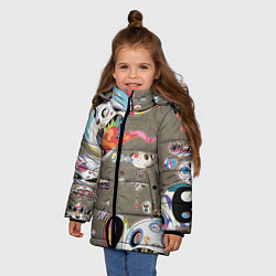 Куртка зимняя для девочки Арт Монстров, цвет: 3D-светло-серый — фото 2