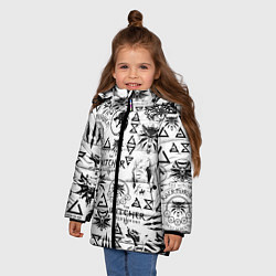 Куртка зимняя для девочки THE WITCHER LOGOBOMBING ЧЁРНО БЕЛЫЙ ВЕДЬМАК ПАТТЕР, цвет: 3D-черный — фото 2