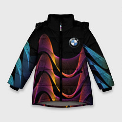 Куртка зимняя для девочки BMW world exhibition 2021, цвет: 3D-светло-серый