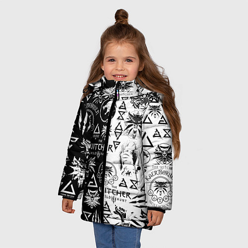 Зимняя куртка для девочки THE WITCHER LOGOOMBING ВЕДЬМАК ПАТТЕРН / 3D-Красный – фото 3