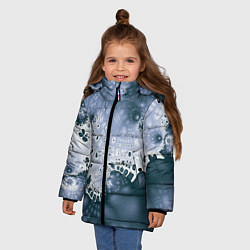 Куртка зимняя для девочки Коллекция Journey Синий 592-1, цвет: 3D-черный — фото 2