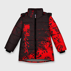 Зимняя куртка для девочки Токийские мстители Горизонтальная надпись