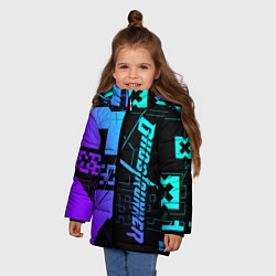 Куртка зимняя для девочки Ghostrunner Neon, цвет: 3D-черный — фото 2