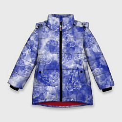 Куртка зимняя для девочки Тигр гжель, цвет: 3D-красный