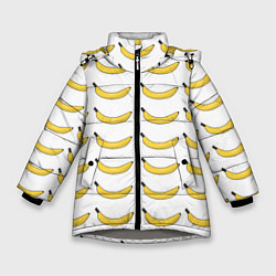 Куртка зимняя для девочки Крупный Банановый рай, цвет: 3D-светло-серый