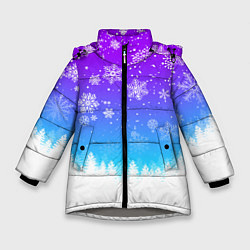Куртка зимняя для девочки НЕОНОВАЯ НОВОГОДНЯЯ НОЧЬ НОВЫЙ ГОД 2022, цвет: 3D-светло-серый