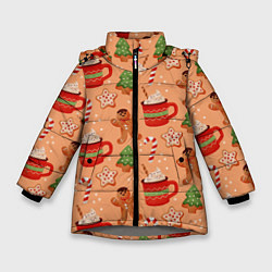 Куртка зимняя для девочки ИМБИРНЫЕ ПЕЧЕНЬКИ 2022, цвет: 3D-светло-серый