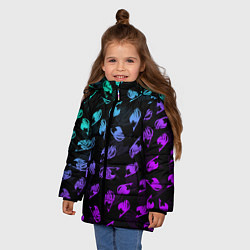 Куртка зимняя для девочки FAIRY TAIL NEON LOGO SYMBOL, цвет: 3D-черный — фото 2