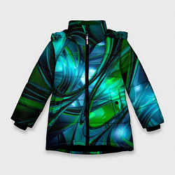 Куртка зимняя для девочки Изумрудное настроение, цвет: 3D-черный
