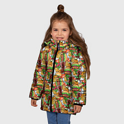 Куртка зимняя для девочки Быстрое Питание и Напитки, цвет: 3D-красный — фото 2