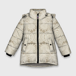 Куртка зимняя для девочки Бежевый узор - Хуф и Ся, цвет: 3D-светло-серый