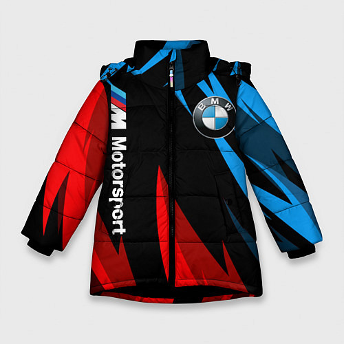Зимняя куртка для девочки BMW Логотип Узор / 3D-Черный – фото 1