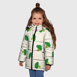 Куртка зимняя для девочки Брокколи паттерн, цвет: 3D-светло-серый — фото 2