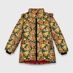 Куртка зимняя для девочки Pizza Пицца, цвет: 3D-красный