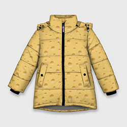 Куртка зимняя для девочки Сыр - Cheese, цвет: 3D-светло-серый