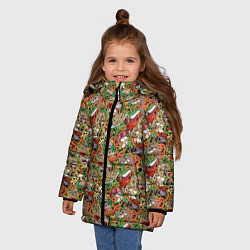 Куртка зимняя для девочки Еда Разная, цвет: 3D-красный — фото 2