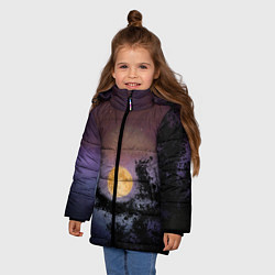 Куртка зимняя для девочки Night sky with full moon by Apkx, цвет: 3D-красный — фото 2