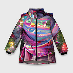 Куртка зимняя для девочки Новогодний конфетти, цвет: 3D-светло-серый
