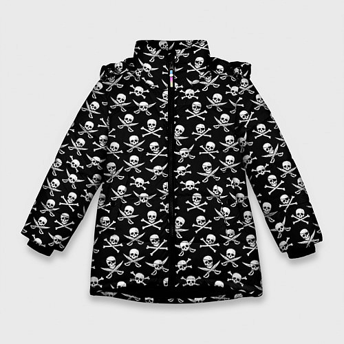 Зимняя куртка для девочки Roger skull / 3D-Черный – фото 1