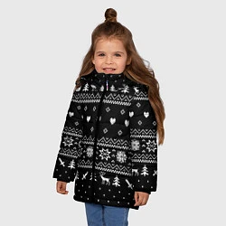 Куртка зимняя для девочки НОВОГОДНИЙ СВИТЕР UNDERTALE SANS ЧЁРНЫЙ, цвет: 3D-черный — фото 2