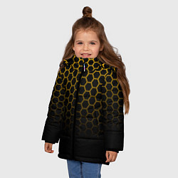Куртка зимняя для девочки Неоновая кольчуга Gold neon, цвет: 3D-черный — фото 2