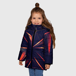 Куртка зимняя для девочки АБСТРАКЦИЯ ТРЕУГОЛЬНИКИ, цвет: 3D-черный — фото 2