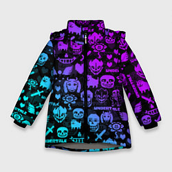 Зимняя куртка для девочки UNDERTALE NEON PATTERN УЗОР