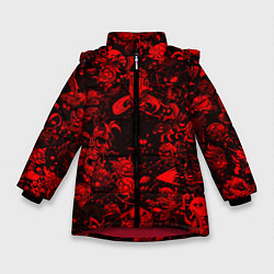 Куртка зимняя для девочки DOTA 2 HEROES RED PATTERN ДОТА 2, цвет: 3D-красный