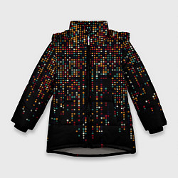 Куртка зимняя для девочки Цветные точки, цвет: 3D-светло-серый