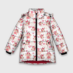 Зимняя куртка для девочки Маленькие единороги паттерн