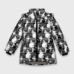 Куртка зимняя для девочки АТАКА ТИТАНОВ ЧБ, цвет: 3D-светло-серый