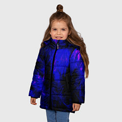 Куртка зимняя для девочки Purple Tie-Dye, цвет: 3D-светло-серый — фото 2