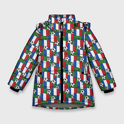 Куртка зимняя для девочки Франция футбол, цвет: 3D-светло-серый