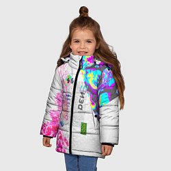 Куртка зимняя для девочки Шаза Психоделика, цвет: 3D-красный — фото 2