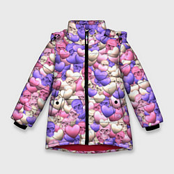 Зимняя куртка для девочки Сердечки-черепушки